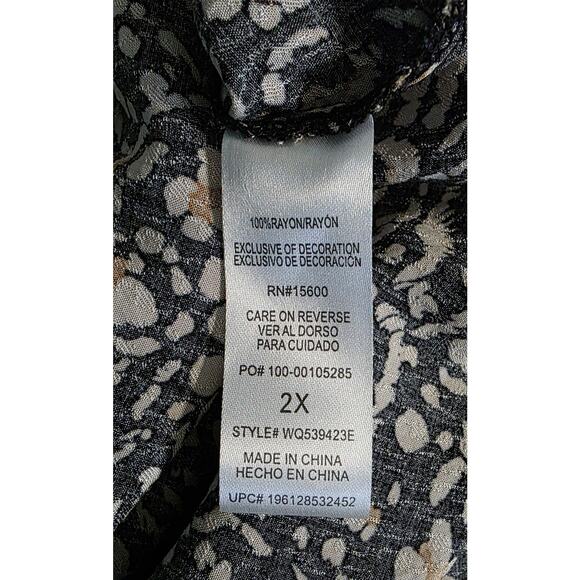 Democracy Womens Top Boho 3/4 Sleeve Size 2X - Picture 5 of 6